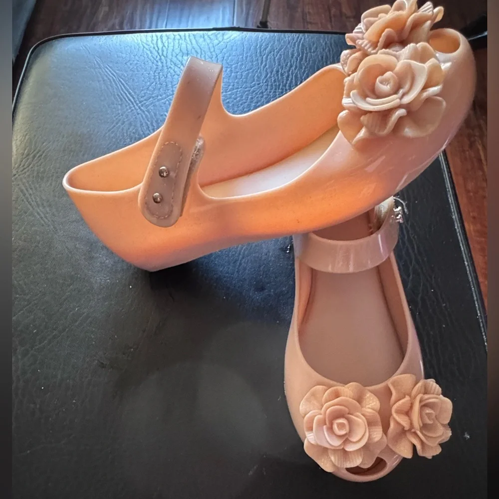 Mini Melissa Pink Floral Dress Shoes